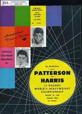 Roy Harris JSA Coa Autographed X2 1958 Program Vs Floyd Patterson Signed • $65
