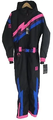 Tipsy Elves Ski Suit Mens Size Small Night Run Retro 80’s Black Pink Snow Suit • $139.99