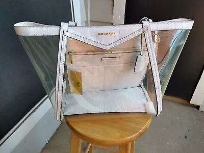 Michael Kors Whitney Large Clear And Leather Tote Bag • $30