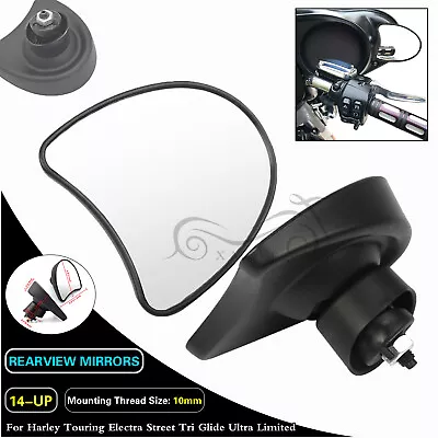 Black Batwing Fairing Mount Rearview Mirror For Harley Electra Street Glide 14+ • $20