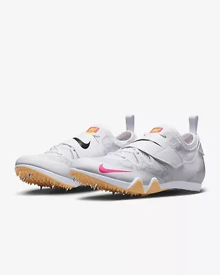 NEW Sz 9.5 Men Nike Zoom Pole Vault Elite 3 Track Spikes White Orange AA1204-101 • $68.95