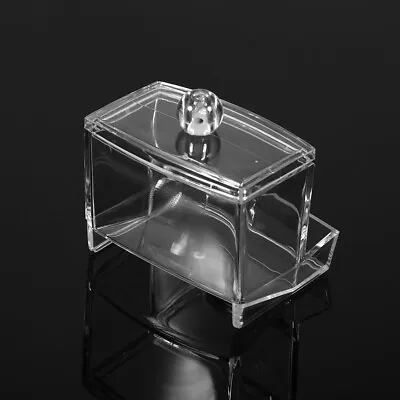 Swab Box Acrylic Q-Tip Practical Clear Cotton Swab Storage Dispenser Cosmetic MG • $7.22