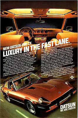 $10 • Buy 1981 Datsun 280-ZX, Interior View, T-Tops, Luxury, 1981 Nat Geo VTG Print Ad
