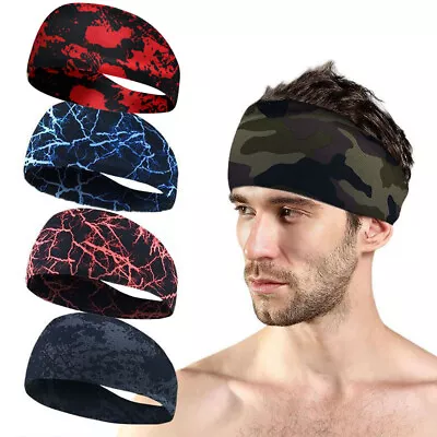 Women Men Yoga Sports Wide Headband Elastic Boho Hair Band Head Wrap Wristband ☆ • $2.89