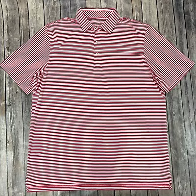 Vineyard Vines Performance Polo Short Sleeve Golf Shirt XL Men Red White Striped • $24.95