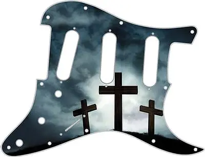 Stratocaster Pickguard Custom Fender SSS 11 Hole Guitar Pick Guard Three Crosses • $59.40