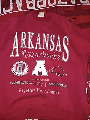 Vintage University Of Arkansas Razorbacks Crewneck Sweatshirt (Large) • $35