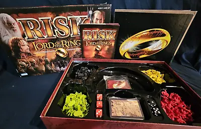 Risk Lord Of The Rings Trilogy Edition Board Game 100% Complete W/Ring 2003 • $25