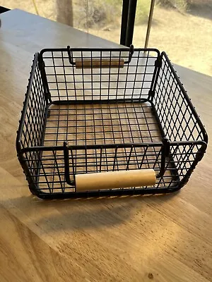 IKEA - NÄTADE Wire Basket With Handles Black 8.5” X 8.5” X 4.75” Storage NEW • £37.59