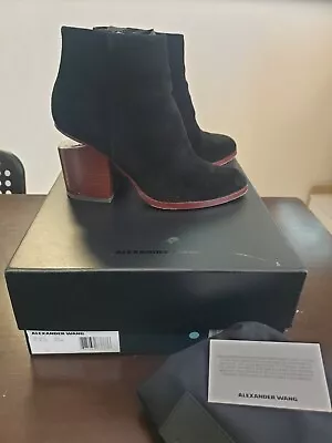 ALEXANDER WANG Gabi Suede Leather Boots Sz 38 W Box Dustbag • $150