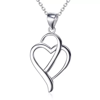 Heart Shape Pendant 925 Silver Necklace For Women Girls • $59