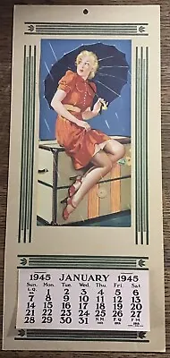 1945 Gil Elvgren “Disturbing Elements”Pin-Up Full Calendar Excellent Condition • $18