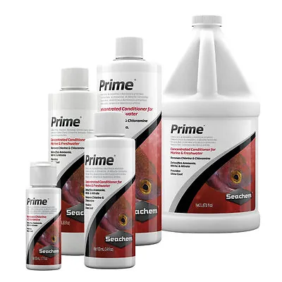 Seachem Prime 50ml 100ml 250ml 500ml Aquarium Fish Tank Chlorine Water Tap Safe • £7.25