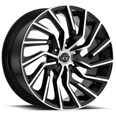 VCT V81 22x9.5 5x120 +15mm Black/Machined Wheel Rim 22  Inch • $271.99