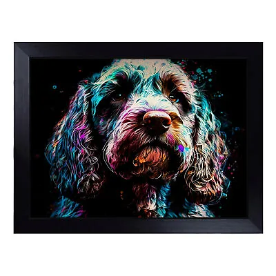 Cockapoo Expressionism  Lap Tray Cushioned Bean Bag Padded TV Dinner Desk • £29.95