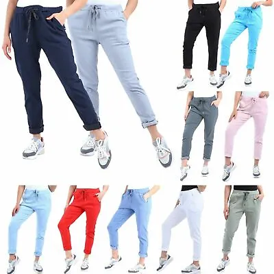 Womens Lagenlook Italian Magic Pants Ladies Casual Stretch Jogger Style Trousers • £15.99