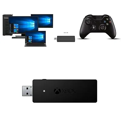 Official Wireless Xbox One Controller Adapter USB Receiver Microsoft Windows PC • $16.99