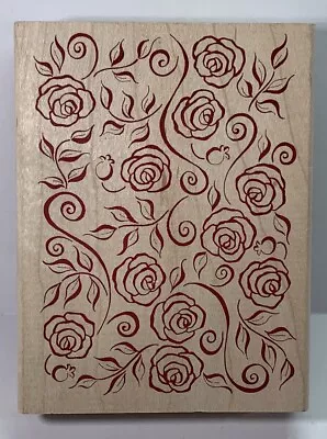 All Night Media ROSE PATTERN Wood Mount Rubber Stamp 883J Unused • $3.99