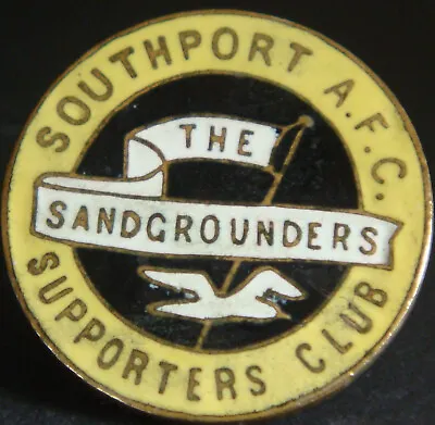 £18 • Buy SOUTHPORT FC Vintage SUPPORTERS CLUB Badge Brooch Pin In Gilt 25mm Dia