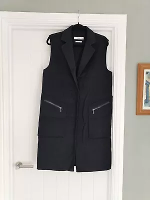 MANGO Lightweight  Navy Blue Sleeveless Longline Waistcoat Size M • £12