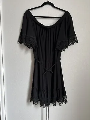 $23 • Buy City Chic Plus Size Black Mini Dress Off Shoulder Lace Detail L - 20