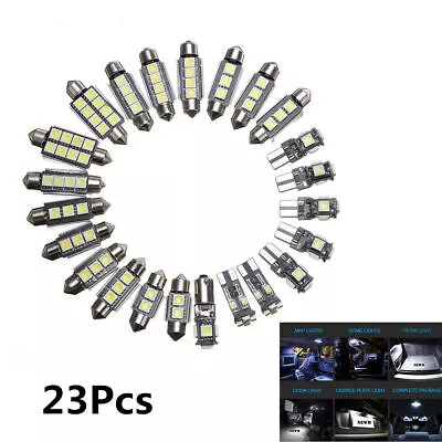 23X LED White Car Inside Light Kit Glove Box Dome Trunk License Plate Lamp Bulbs • $17.90