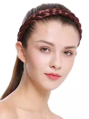 Hairband Headband Braided Costume Traditional Red Brown Braid CXT-007-130 • £1.72