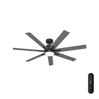 Hunter Fan 60 In Casual Matte Black Indoor Ceiling Fan With Light Kit And Remote • $195.18