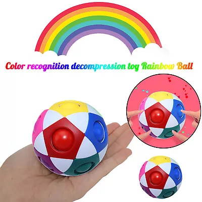 Magics Rainbow Ball Fidget Ball Speed 3D Puzzle Ball Educational Toys Brain Toy • £4.06