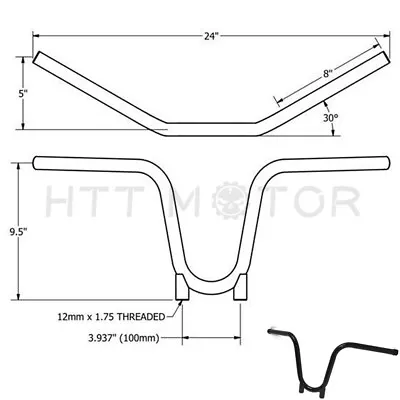 7/8 XS650 Bootlegger Handlebars Chopper Bobber Hardtail Ape For Yamaha Tx650 Bla • $74