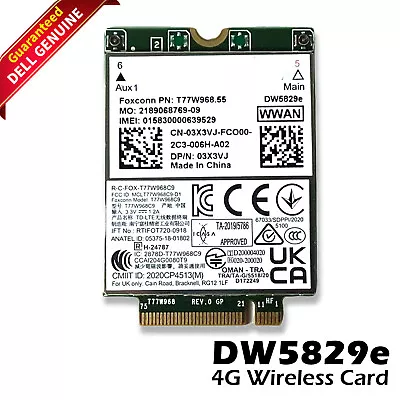 Dell Latitude 7420 Wireless DW5829e M.2 Mobile Broadband 4G WWAN Card 3X3VJ • $18.99