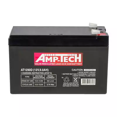 Nbn Broadband Battery At1290d 12v 9ah Amp-tech Vrla Agm Deep Cycle Battery • $49