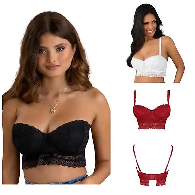 Pour Moi Rebel Bra Strapless Longline Multiway Underwired Womens Lingerie 84001 • £30