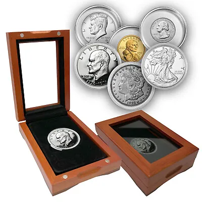  Single Coin Wood Box • $15.95