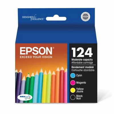 Epson 124 Black C/M/Y 4pk Combo Ink Cartridges - Black CyanMagentaYellow • $26.39