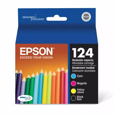 Epson 124 Ink Cartridges 4PK NEW EXP 10/2024  Black Cyan Magenta Yellow • $19.95
