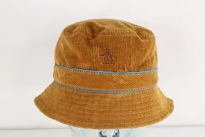 Vintage An Original Penguin Striped Corduroy Boonie Bucket Hat Cap Brown Medium • $31.45