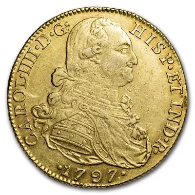 1797-NR J J Colombia Gold 8 Escudo Charles IV XF • $2668.45