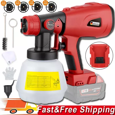 Cordless Paint Sprayer For Milwaukee M18 18 Li-ion Battery 1000ML HVLP Spray Gun • $65.09