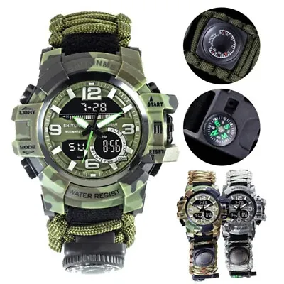 Waterproof Military Sports Watch For Men LED Digital With Compass & Thermometer • £9.99