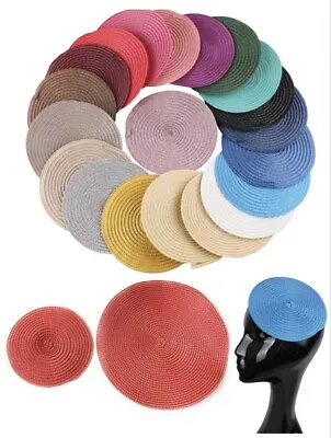 Round Straw Disc Millinery Hat Fascinator Base DIY Craft Pillbox Supply UK • £3.99