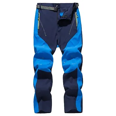 Mens Single Layer Pants Outdoor Sports Mountaineering Elastic Pants Casual Slip • $27.20