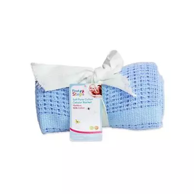 £4.59 • Buy *New Sale Price* Cellular Baby Blanket 100% Cotton 75Cm X 100Cm  (BLUE)