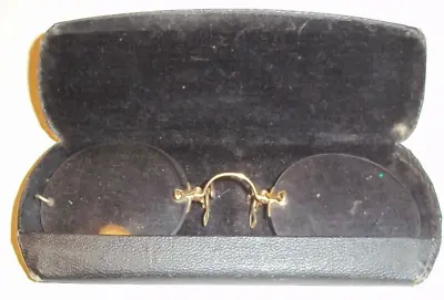 Vintage F.A. Hardy & Co. Frameless Spectacles 14k Gold W/Case • $59.99