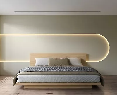 $599.90 • Buy Fuji Natural Japandi Style Queen Bed Frame With Wooden Headboard