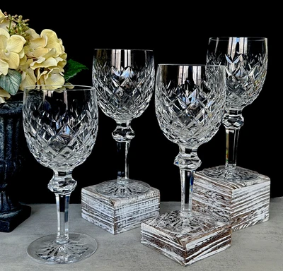 $211.97 • Buy Set Of Four Waterford Crystal POWERSCOURT 7-5/8  WATER Goblets Old Mark Ireland