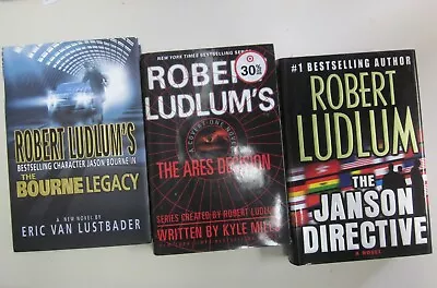$4.95 • Buy Lot 3 Robert Ludlum's Hardcover Books: Bourne Legacy, Aries Decision; Janson Dir