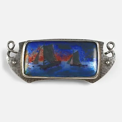 Arts And Crafts Silver And Enamel Plaque Brooch Murrle Bennett And Co • $1306.67