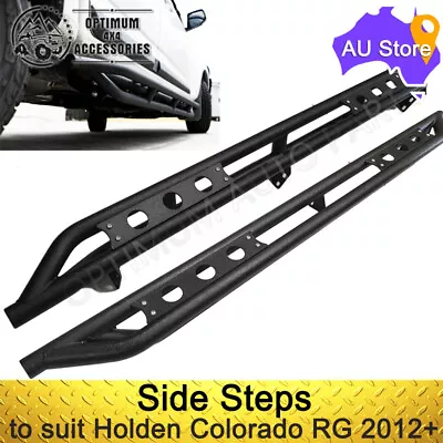 To Suit Holden Colorado RG 2012+ With Heavy Duty Armor Steel Side Steps • $395.10