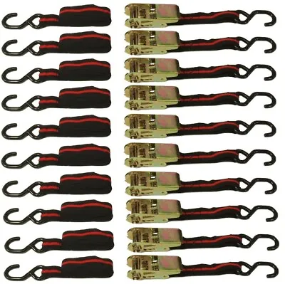 Set Of 10 1  X 10' RATCHET TIE DOWN STRAPS Ratcheting Tow Straps ATV Motorcycle • $34.99